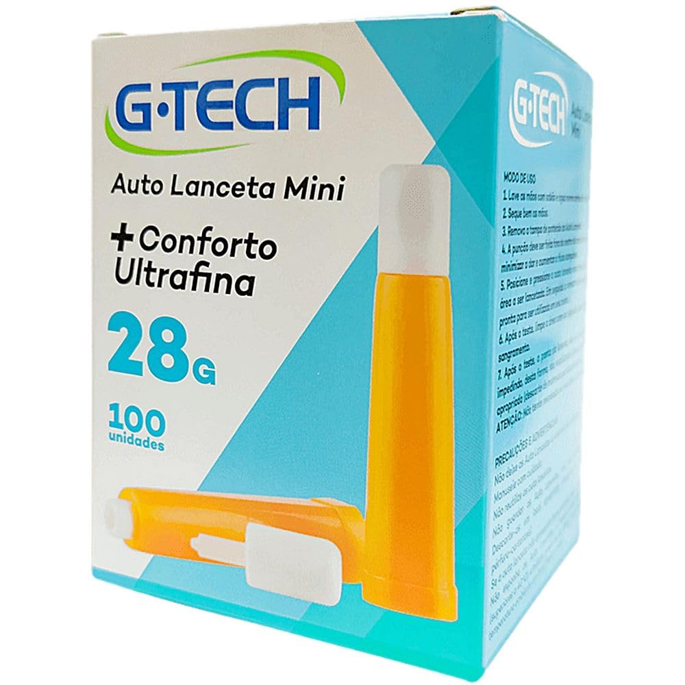 Version 1.0.0 48991b757a5c340579a9c113c2684395 Auto Lanceta G-Tech Mini 28G caixa com 100 unidades