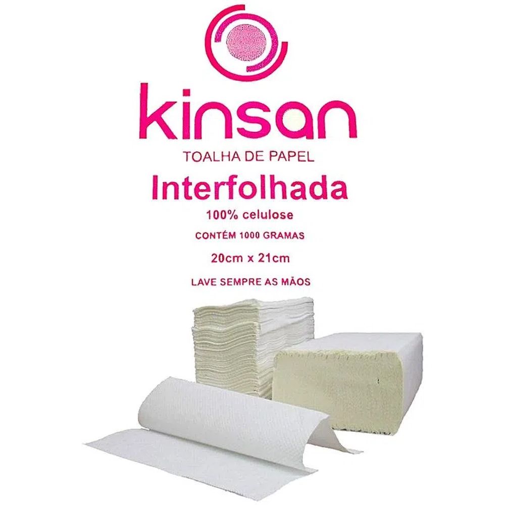 Papel Toalha 20X21 Pacote Com 1000 Ref 23006 Kinsan