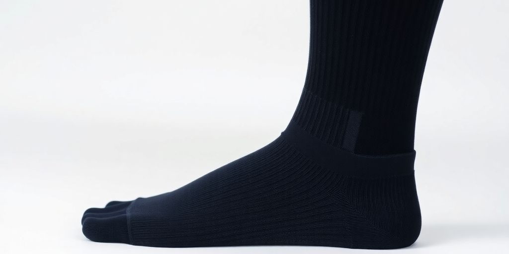 Foto de uma meia compressão 3/4 de qualidade.