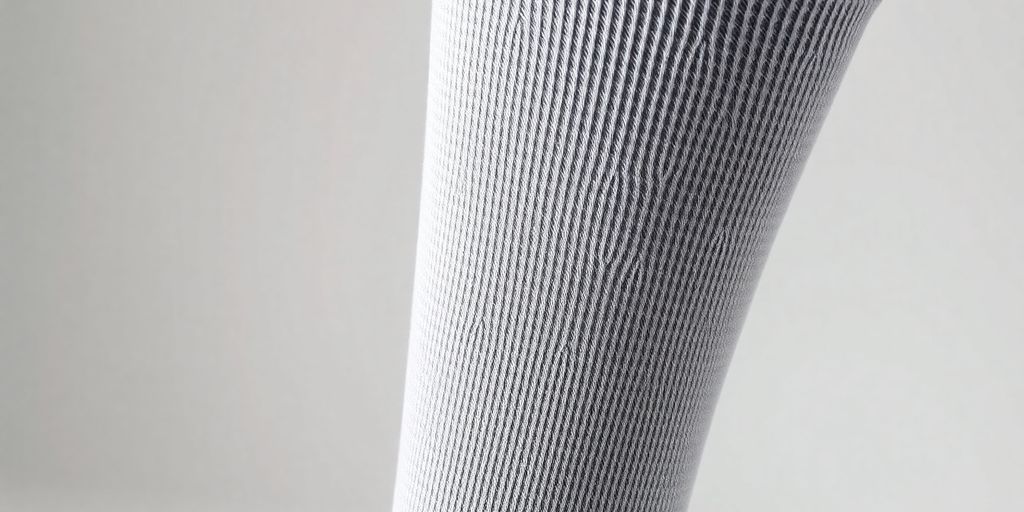 Meia 7/8 médica em fundo neutro.