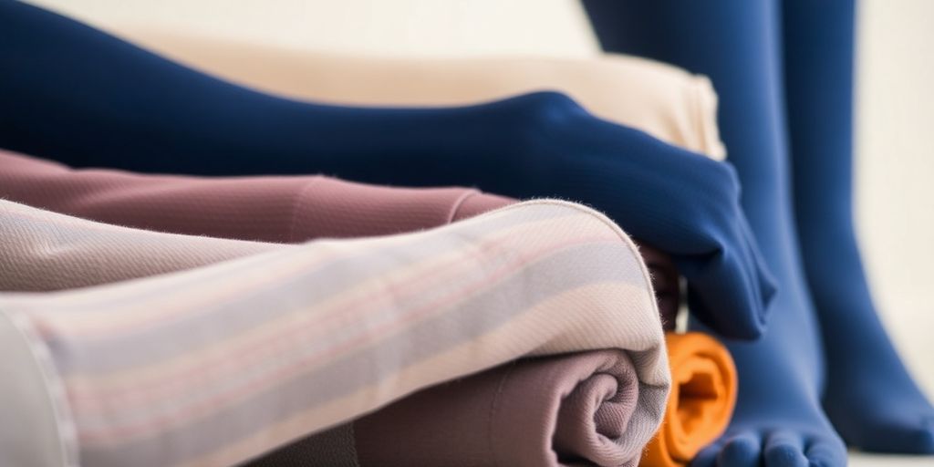 Meia de compressão da marca Sigvaris em foco.