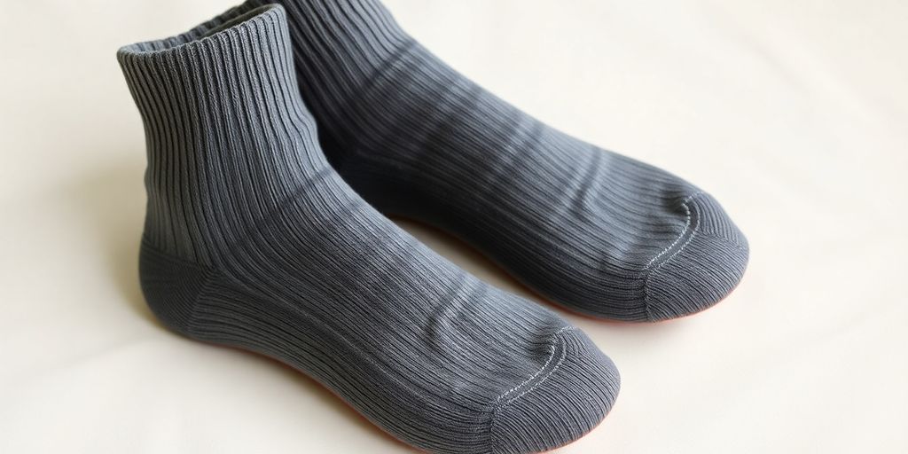 Meia 3/4 em destaque com foco na textura.